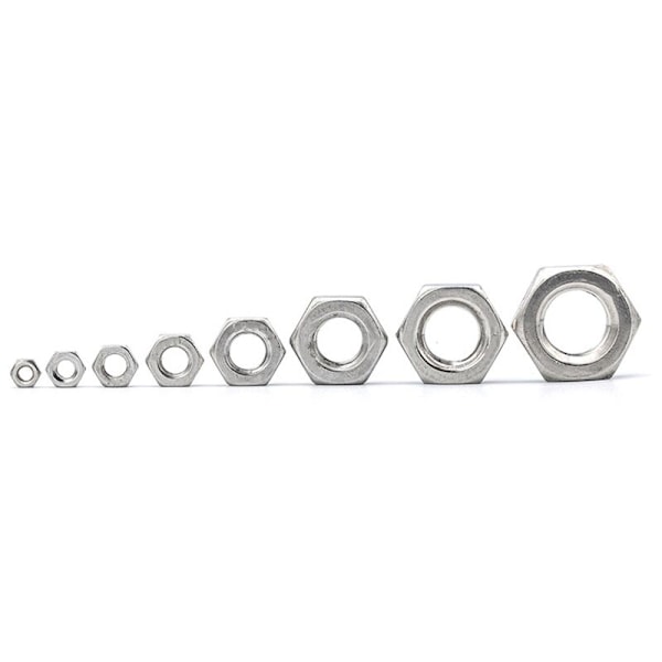 288 stk serie sekskant sekskant muttere tynn mutter sortiment sett M3 M4 M5 M6 M8 M10 M12 M14 rustfritt stål metrisk