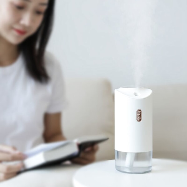 USB Färgglad LED Projektor Ljus Luftfuktare Kristall Projektionslampa Nattlampa för Aromaterapi Diffusor Hem Vit