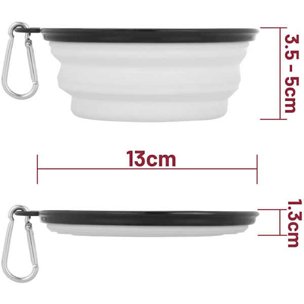 Foldbar skål 350 ml hvid