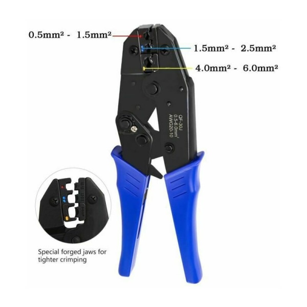 Krympeverktøy, krympe elektriske terminaler AWG20-10(0,5-1,5 mm²)(1,5-2,5 mm²)(4-6 mm²)700 stk Praktisk og praktisk