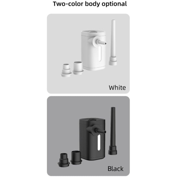 Utomhuspump Bärbar Luftpump Camping Utrustning Kompressor Inflation Deflation för Vandring/Flotte/Luftmadrass-Svart