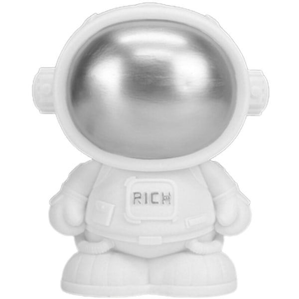 Astronaut Piggy Bank Dekoration Moderne Resin Kosmonaut Model Figurer Sparebøsse Gaver til Børn (Sølv)