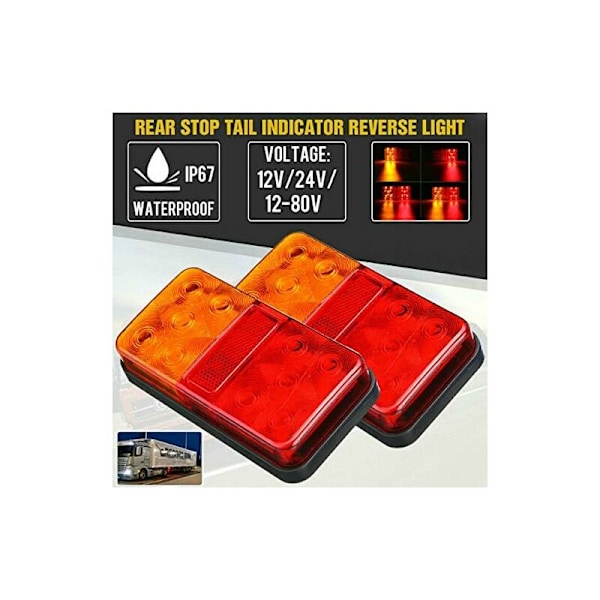 12V LED Baklykt Multifunksjonell Led Tilhengerlys Univesel Vanntett Blinklys Posisjonslys for Lastebil Tilhenger Caravan Traktor HIASDFLS