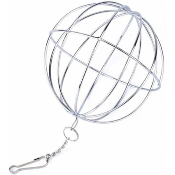 1 stk. Rustfrit Stål Hamster Græs Dispenser Holder Bold Kanin Foder Hængende Bold Feeder Hanger Lille Dyr Tilbehør Sølv