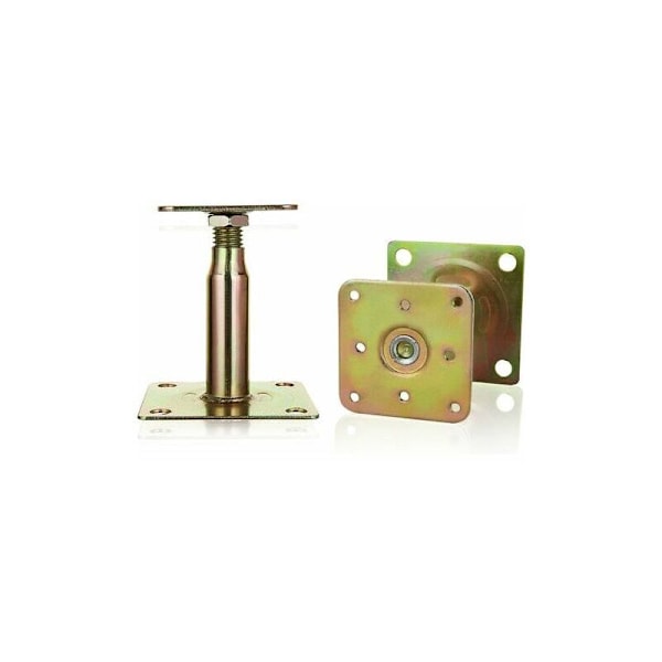 2-pack 100-150 mm Justerbara Galvaniserade Höjda Stolpskonsoler, Tunga Takstöd för Byggprojekt
