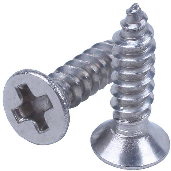 100X Rustfritt Stål Flat Head Selvgjengende Skrue 12X3 Mm Sølv