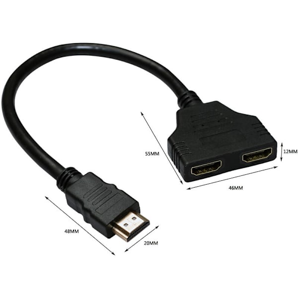 Hdmi-jakaja Hdmi-jakajakaapeliadapteri 1 sisään 2 ulos Hdmi-uros-