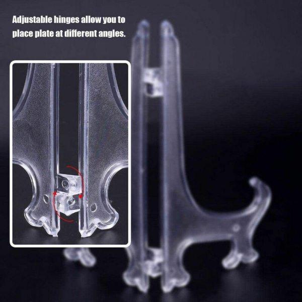 Set med 12 plasttallriksställ - Fällbara displayställ för att visa upp samlarplattor, skålar, böcker, DVD-skivor etc.