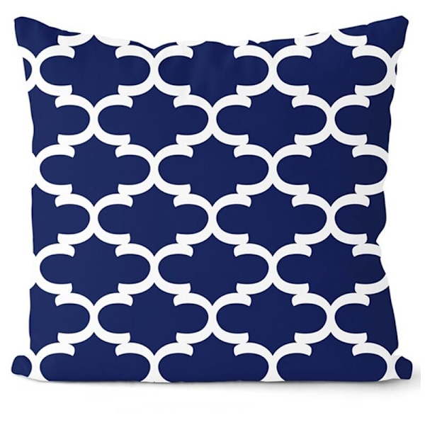 Blå putetrekk 45X45Cm Geometrisk putevar Dekorative puter Putedekorasjon