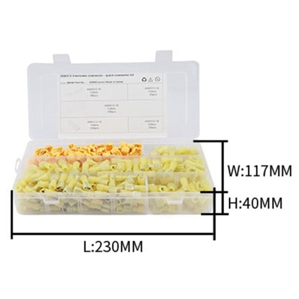 300 stk serie crimp terminal isolasjon forseglet crimp terminal kontakt klassifisering