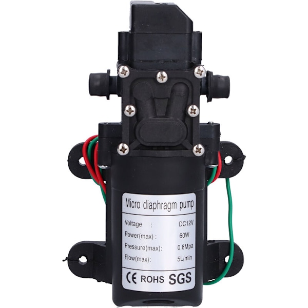 12V 60W Vattentryck Diafragmapump Självsugande Spraypump för Trädgårdsbevattning Pool
