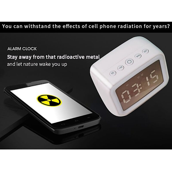 Mini Klocka Dubbel Alarmklocka Nattljus Kort Högtalare Bluetooth Högtalare Kort Klocka Högtalare