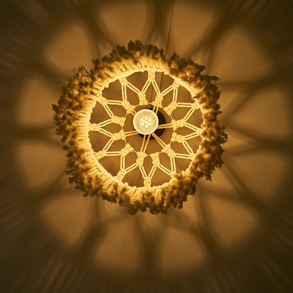 Lampskärm Väggbonad Handgjord Bohemia Makramé Boho Dekor Hantverk Tassel Gobeläng Bakgrund Sänggavel Väggdekoration