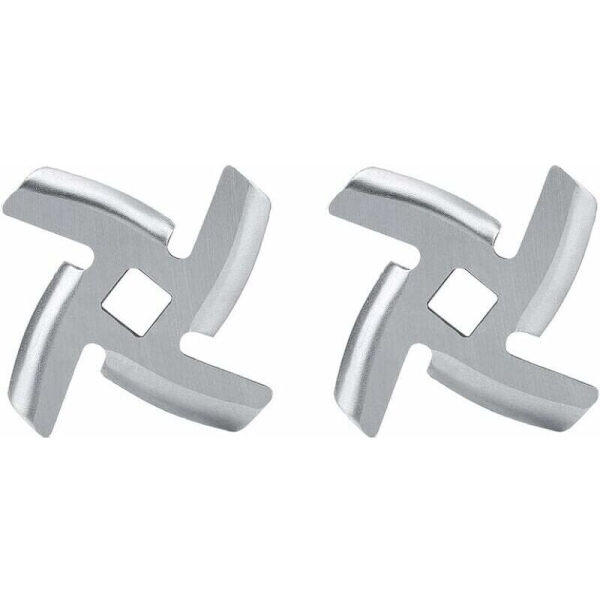2 kpl lihamyllyn terää, vaihtoterät sähkö- tai käsikäyttöiseen lihamyllyyn, ruostumattomasta teräksestä valmistetut lihamyllyn terät 48 mm