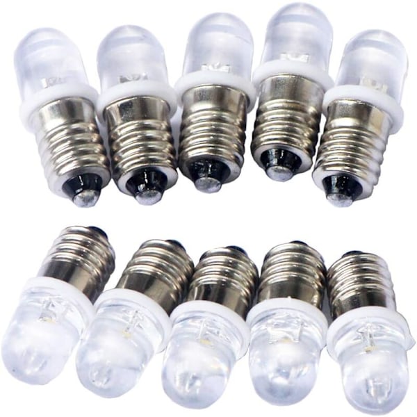 10 st E10 4,5V LED-spotljuslampor Kalla vita, 6000K