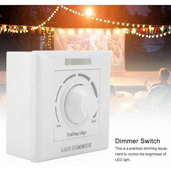 LED-dimmer, 220V 200W med infraröd fjärrkontroll, universell strömbrytare, ljusdimmer, knappbrytare, dimmerbrytare