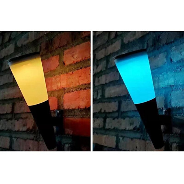 Hagevegglampe Fargerik LED Solcellelampe Hagevegglampe Utendørs Korridor Vanntett Solnattlys Utendørs