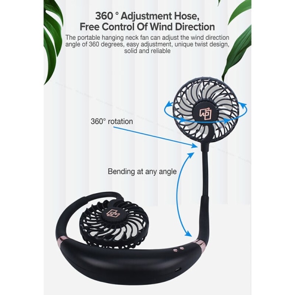 Hengende USB-oppladbar dobbel vifte Mini sommer bærbar luftkjøler