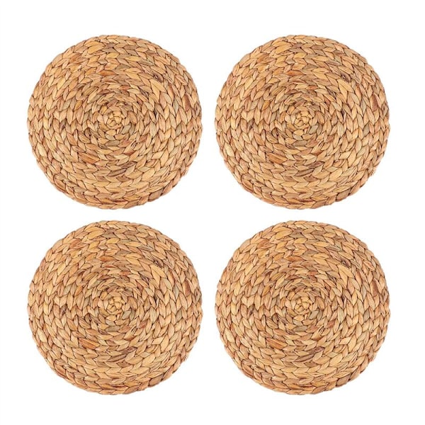 4 kpl luonnollinen kurpitsasta kudottu pöytäliina pyöreä rottinki matto tyyny vihreä trooppinen häät tai koristelu 30 cm
