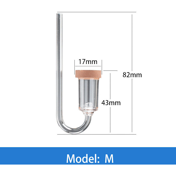 CO2-diffusor, transparent akryl CO2-diffusor, CO2-diffusor til akvarieplanter græs vand (M)