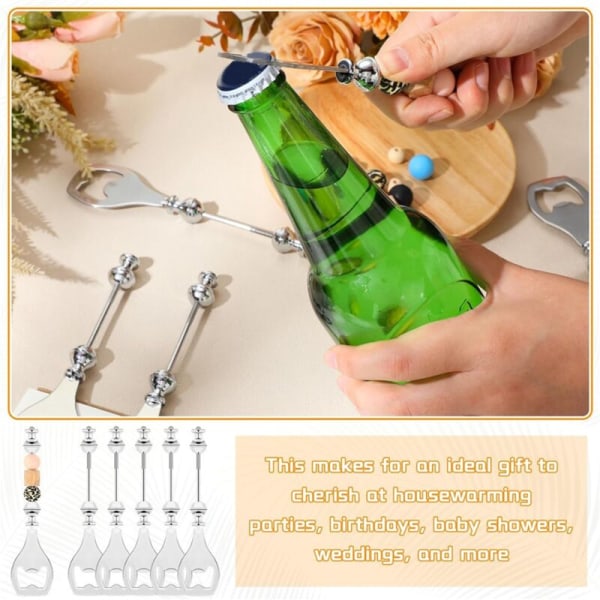 6 stk perlebånd flaskeåpner gjenbrukbar flaskeåpner dekorative perlebånd flaskeåpner for bartendere DIY perlebånd flaskeåpner