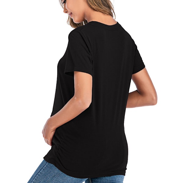 Kvinners Maternity Topper Peeking T-skjorte Graviditet Mødre Topper Skjorte Mamma T-skjorte M