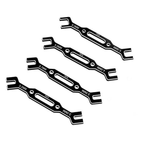 4 kpl avain 3/3.2/3.5/3.7/4/5/5.5/6 mm kiristysmutteri pallonivelen poistotyökalu yleistyökalu RC-autolle, lennokille, veneelle, musta