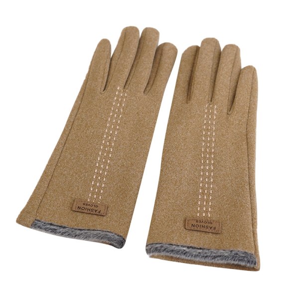 Varma vinterhandskar tjock sammets pekskärm vindtäta handskar
