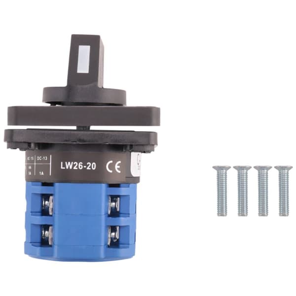 Master Control Rotary Cam Changeover Switch 8 Terminaler 5 Posisjoner 20A Svart + Blå