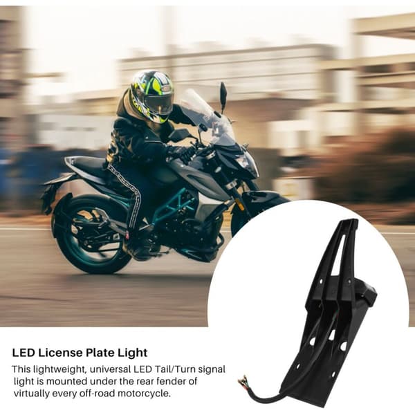 Motorcykel Baglygte Brems Lys Nummerplade Lamper