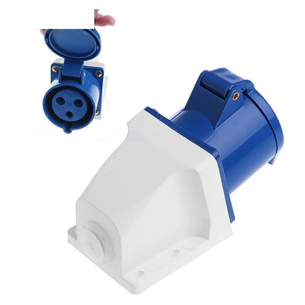 Teollinen virtapistoke - 32A, 3 nastaa, vedenkestävä IP44, 220V-250V, 2P+E 1 kpl