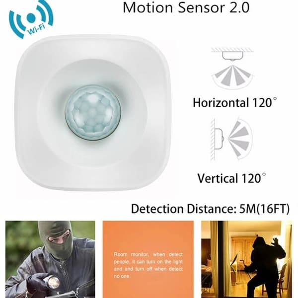 Infälld PIR-rörelsesensor 120° vit relä