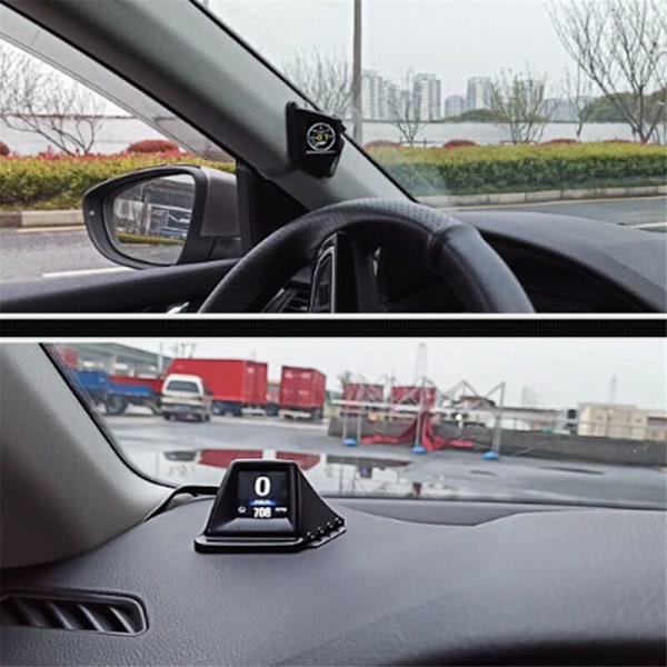 Bilens Head Up Display, Dual System HUD OBDII & GPS A-Pillar, Hastighet, RPM, Overspeed-varsel, Multifunksjons Gadget