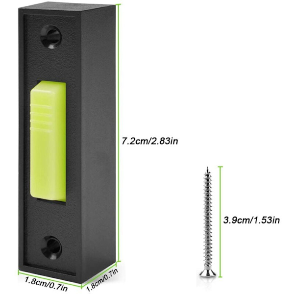 2 stk. Universal garasjeportåpnerbryter 41A4166 Belysning veggtrykknapp Svart finish med hvit senter