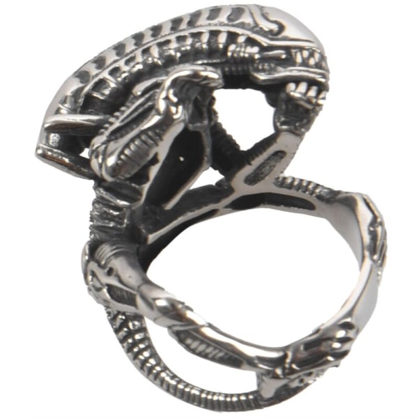 Ring - Dragon Foreign Mechanism - of Death - Gothic Devil Skull - Biker - Stainless Steel - Rings - Fantasy - for - Color Black Silver - Size 60