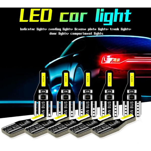 20 kpl T10 W5W LED-auton sisävalopolttimo Avensis Opel Mokka Focus 2 3 Fiesta 12V