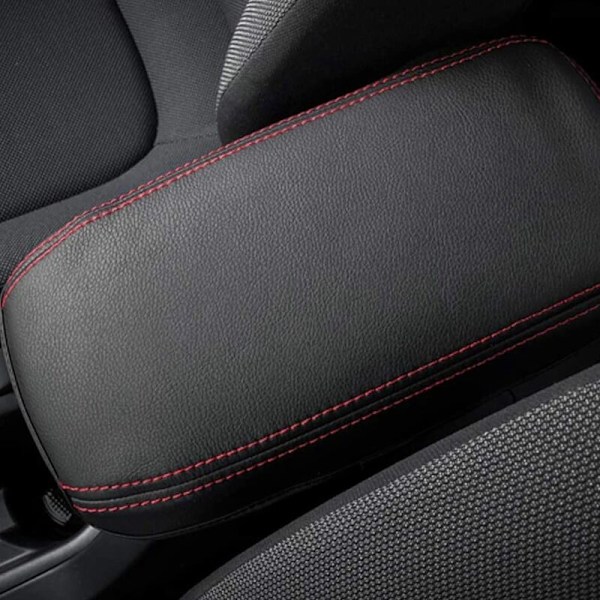 Armstöd Center Console Cover Armrest Box Pad för Toyota Corolla E210 2019 2020 Syntetiskt Läder (Svart med Röd Linje)