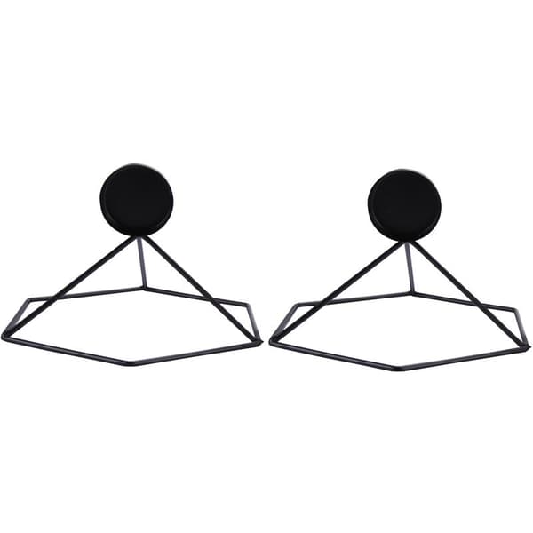 3D geometrisk lysestage, metal lysestage, vægpynt (7 lysestage)