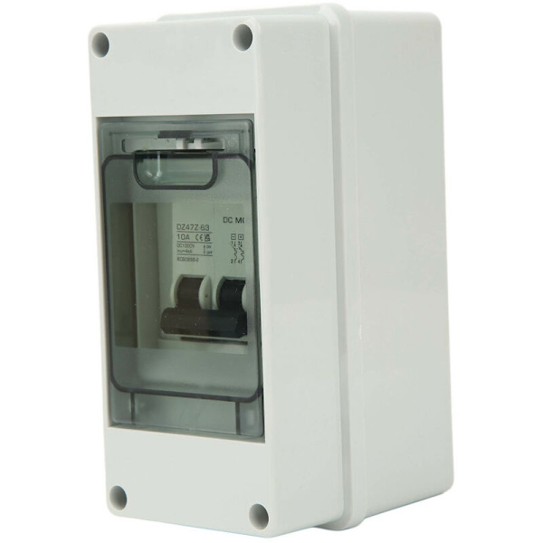 DC-afbryder 2P 10A IP65 Vandtæt DC-Isolatorafbryder Miniaturafbryder med Kasse til Solcelle PV 1000V