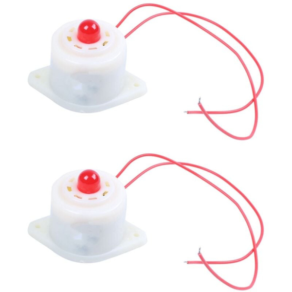 2X -3 AC 220V Industriell Röd LED Blinkande Buzzer Alarm Siren 100 DB Vit