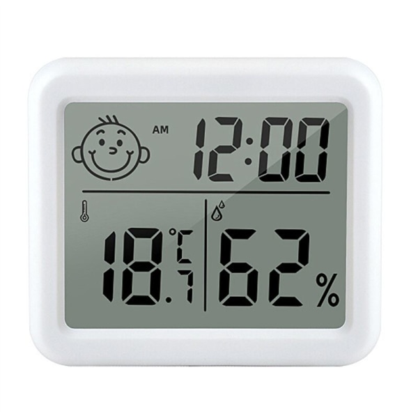 Ultratunn digital termometer elektronisk automatisk mätare fuktighetsmonitor väckarklocka LCD inomhus torr hygrometer
