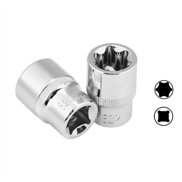 Tamper Proof Torx Star Bit Socket Set Torx Socket Set E4-E24 1/4 Inch 3/8 Inch 1/2 Inch Drive 14 Pcs