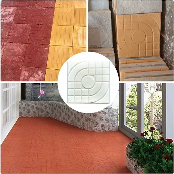 Paver-muotti tiilille, betonille, kiville, neliömäinen, laatoille, puutarhaan, nurmikolle, päällystykseen, ajotiehen, polkuihin, 25 x 25 cm