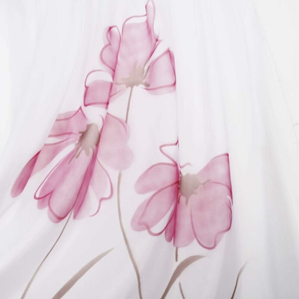 2 stk. Gardinscarf Blomsterprint Gardin Gardin til Stue Soveværelse Spænde Scarf, Bredde 150 cm / Højde 145 cm, Pink