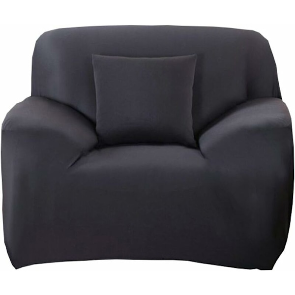 Stretch Polyester Soffa Armchair Överdrag Dekor Vardagsrum Dammsäker Soffa Överdrag och Skydd (Svart)