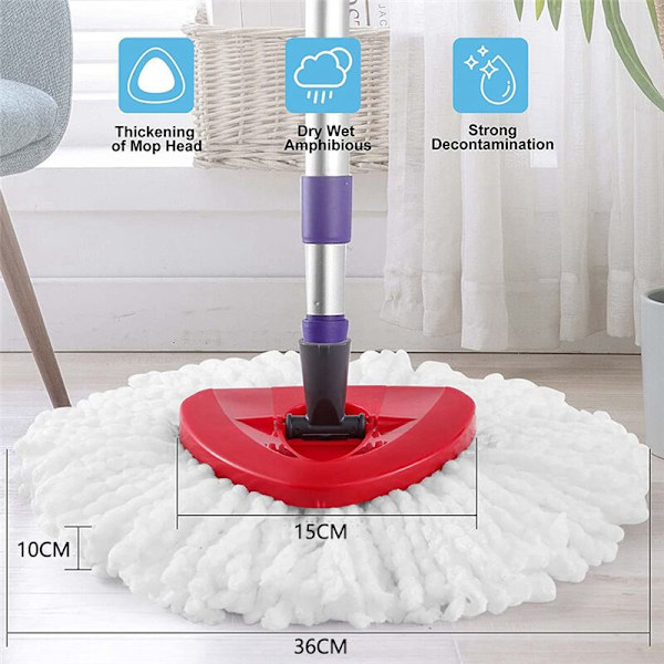 9 Pakk EasyWring & Clean Mop Byttehoder, Turbo Mop Mikrofiberhode, Mop