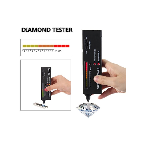 Diamant-Sten Tester Pen Bærbar Stenvalg Værktøj LED-Indikator Præcis og Pålidelig Smykketest Værktøj 1 stk