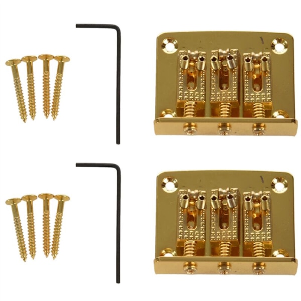 2X 3 Guitarstreng Boldbro Pull Hard Tail Strenge Udskiftning Guld