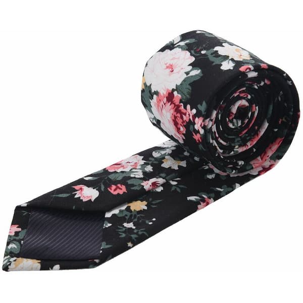 Klassiske bryllupsgaver Blomstertrykk for dress tie Bomullsslips 1