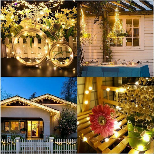 Sovrumssträngljus [Set om 2] 10M 100LED Mini Batteridrivna LED-Strängljus Inomhus & Utomhus Dekorationsljus Fe-Ljus för Sovrum Jul